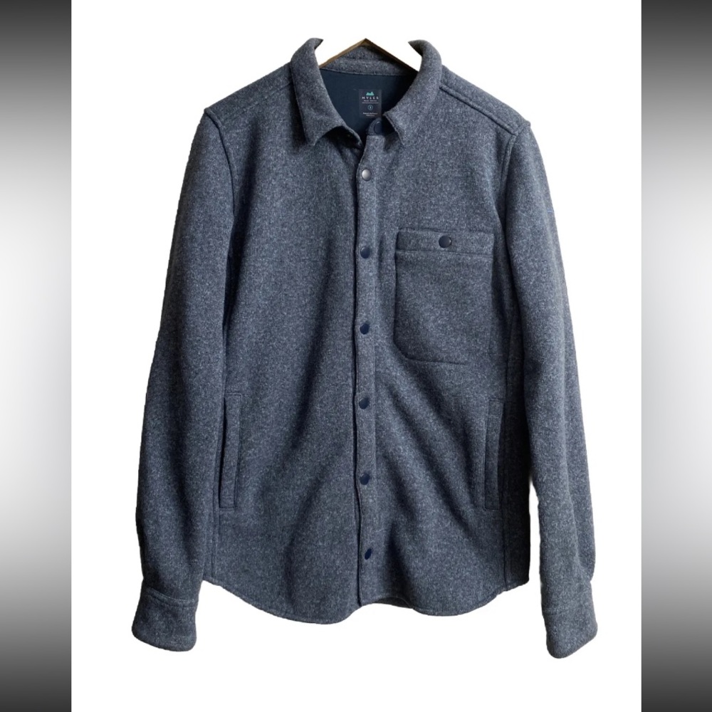 Myles Apparel Men's Farallon Fleece Button Down Jacket Shacket Sz Small Blue